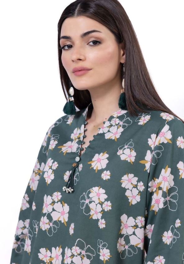 Khaadi - 2 Pcs Unstitched Printed Lawn Top and Bottom