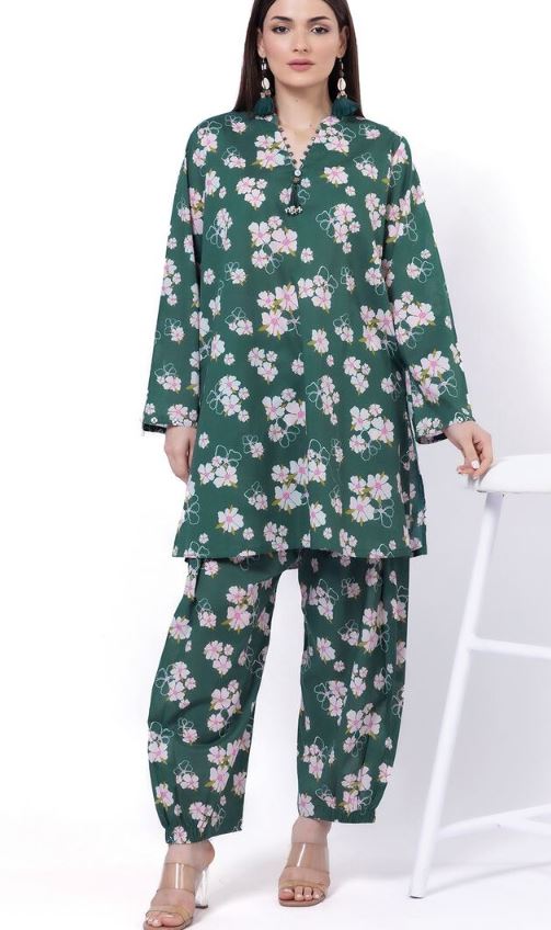 Khaadi - 2 Pcs Unstitched Printed Lawn Top and Bottom