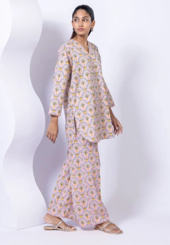 Khaadi - 2 Pcs Powder Pink Printed Lawn