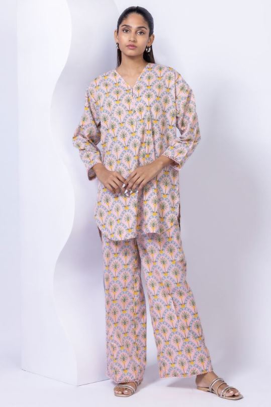 Khaadi - 2 Pcs Powder Pink Printed Lawn