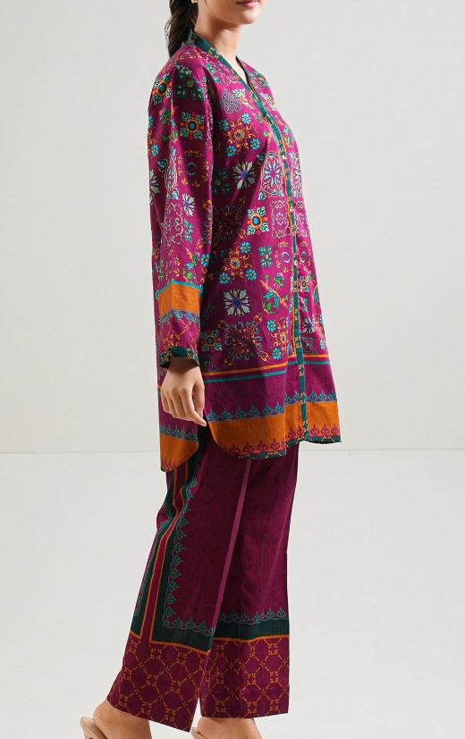 SAYA - 2 Pcs Printed Cotton Stitched