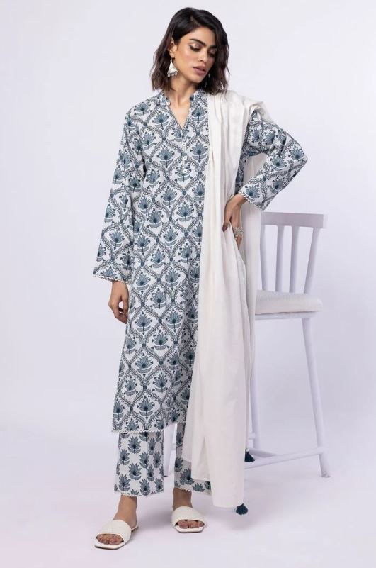 Khaadi - 2 Pcs  Green Leaves Printed Lawn