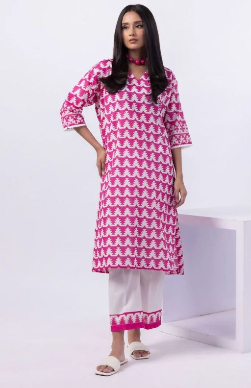 Khaadi - 2 Pcs Pink  Printed Lawn