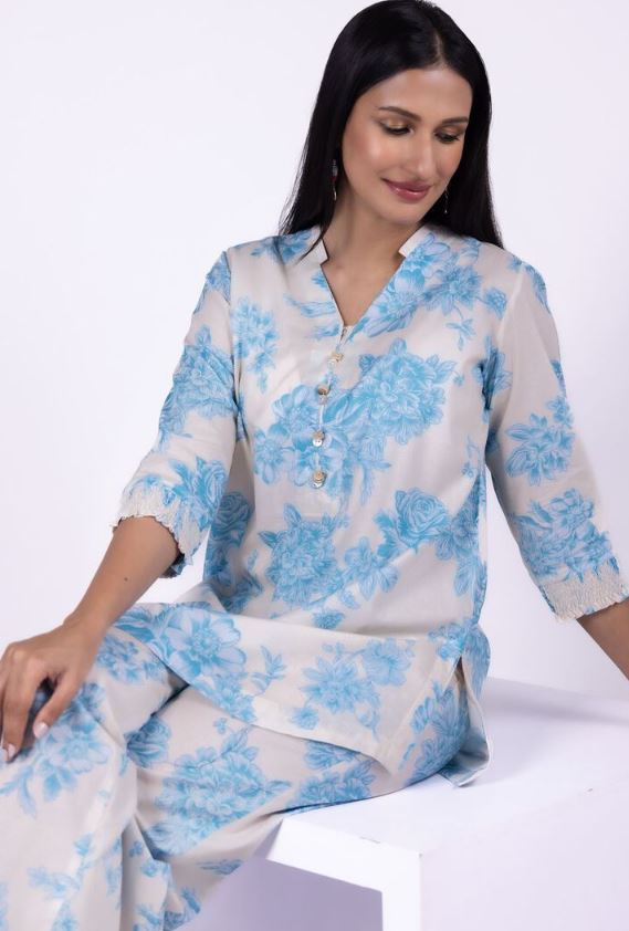 Khaadi - 2 Pcs Blue Fog