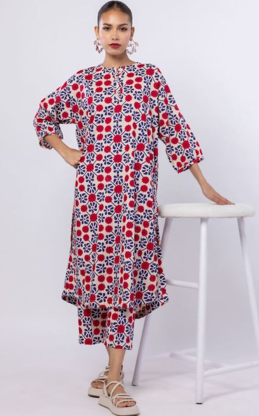 Khaadi - 2 Pcs Red Candy