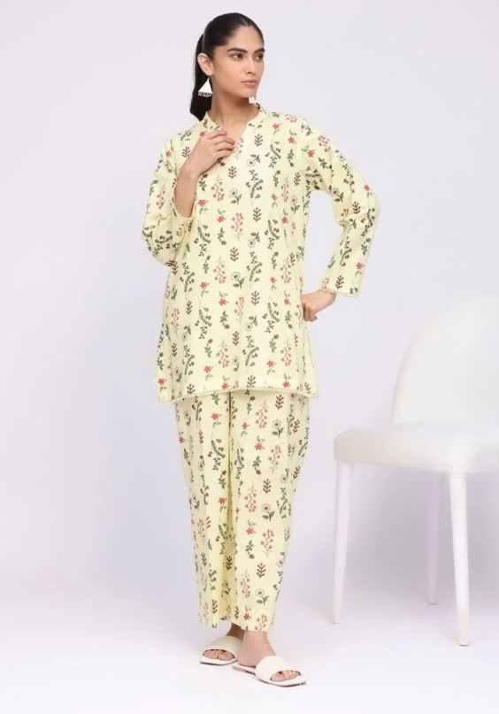 Khaadi - 2 Pcs Yellow Printed Lawn