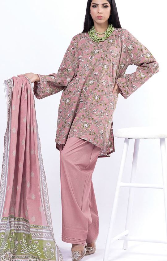 Khaadi - 3 Pcs Unstitched Printed Lawn Pink