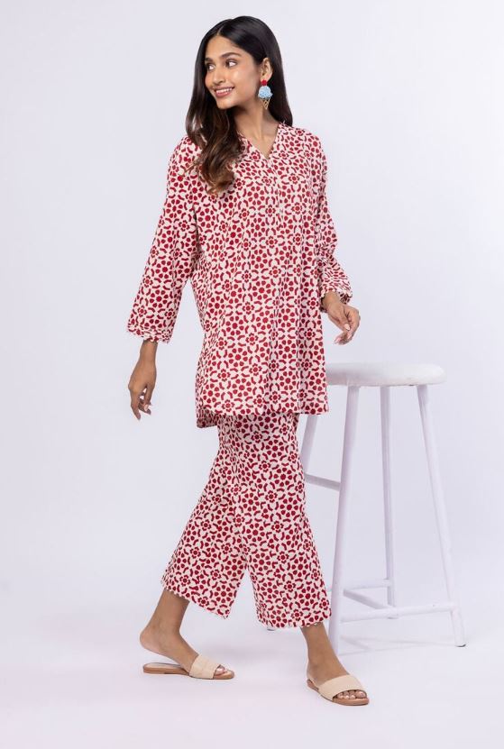 Khaadi - 2 Pcs Red Printed Lawn