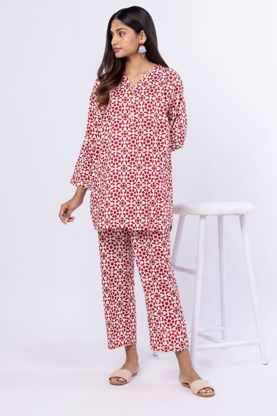 Khaadi - 2 Pcs Red Printed Lawn