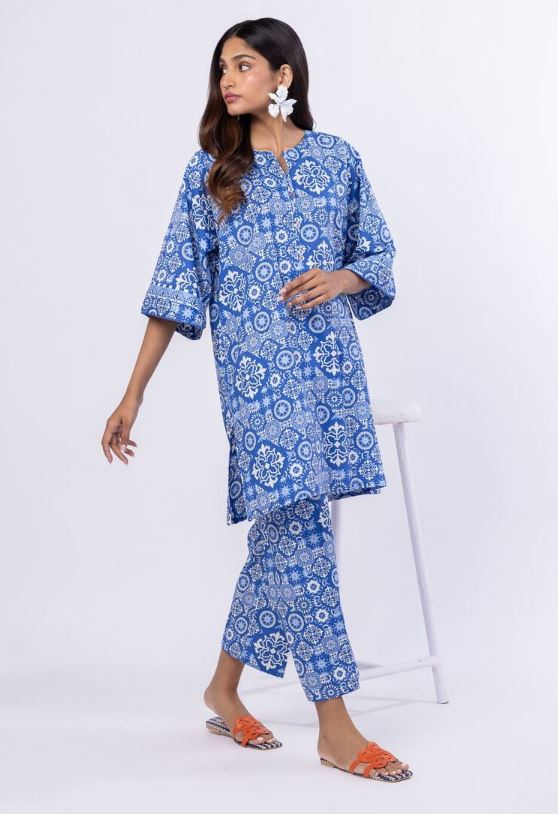 Khaadi - 2 Pcs Blue Printed Lawn