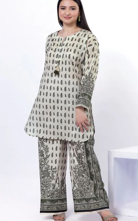Khaadi - 2 Pcs Unstitched Printed Lawn Top and Bottom