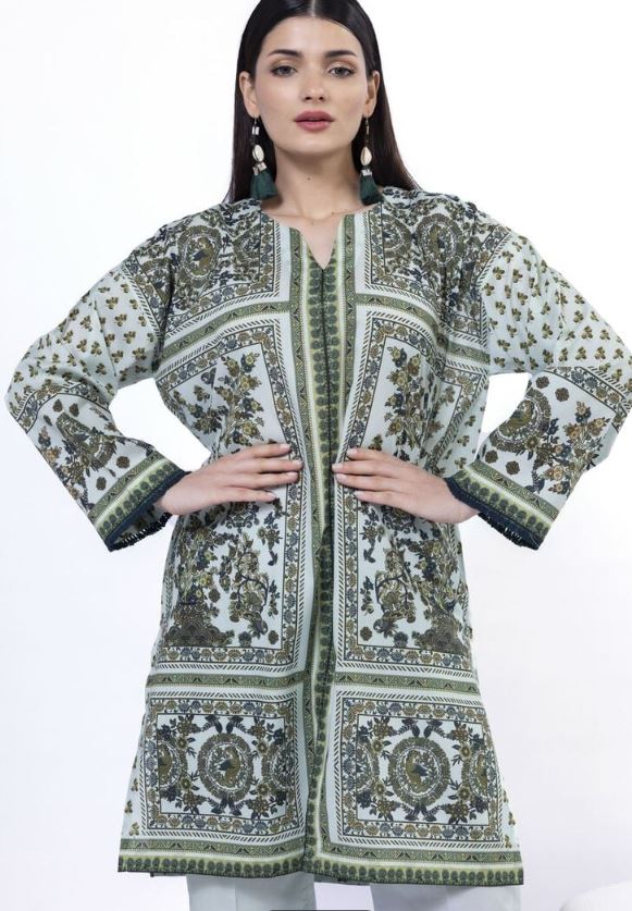 Khaadi - 2 Pcs Unstitched Printed Lawn Top and Bottom