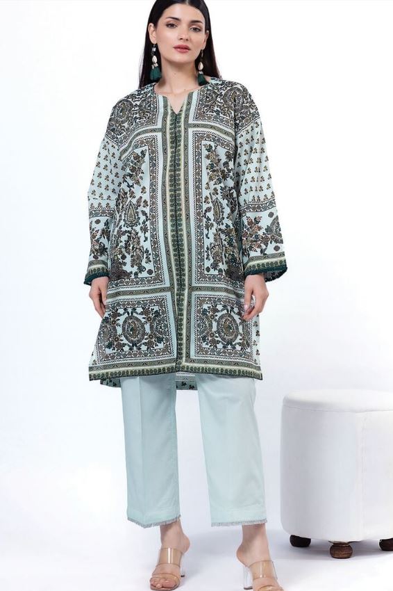 Khaadi - 2 Pcs Unstitched Printed Lawn Top and Bottom