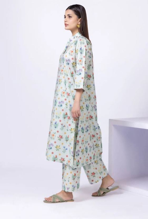 Khaadi - 2 Pcs Mint Green Printed Lawn