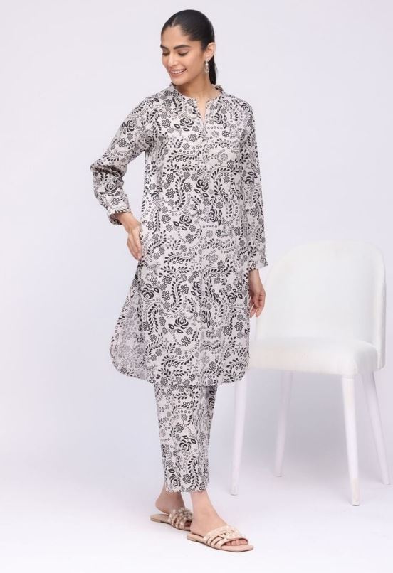 Khaadi - 3 Pcs Grey Black Printed Lawn
