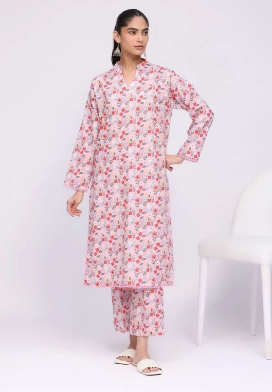Khaadi - 2 Pcs Baby Pink Printed Lawn