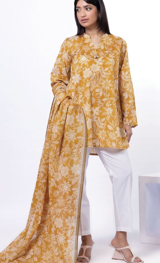 Khaadi - 2 PCs Unstitched Lawn Top and Dupatta
